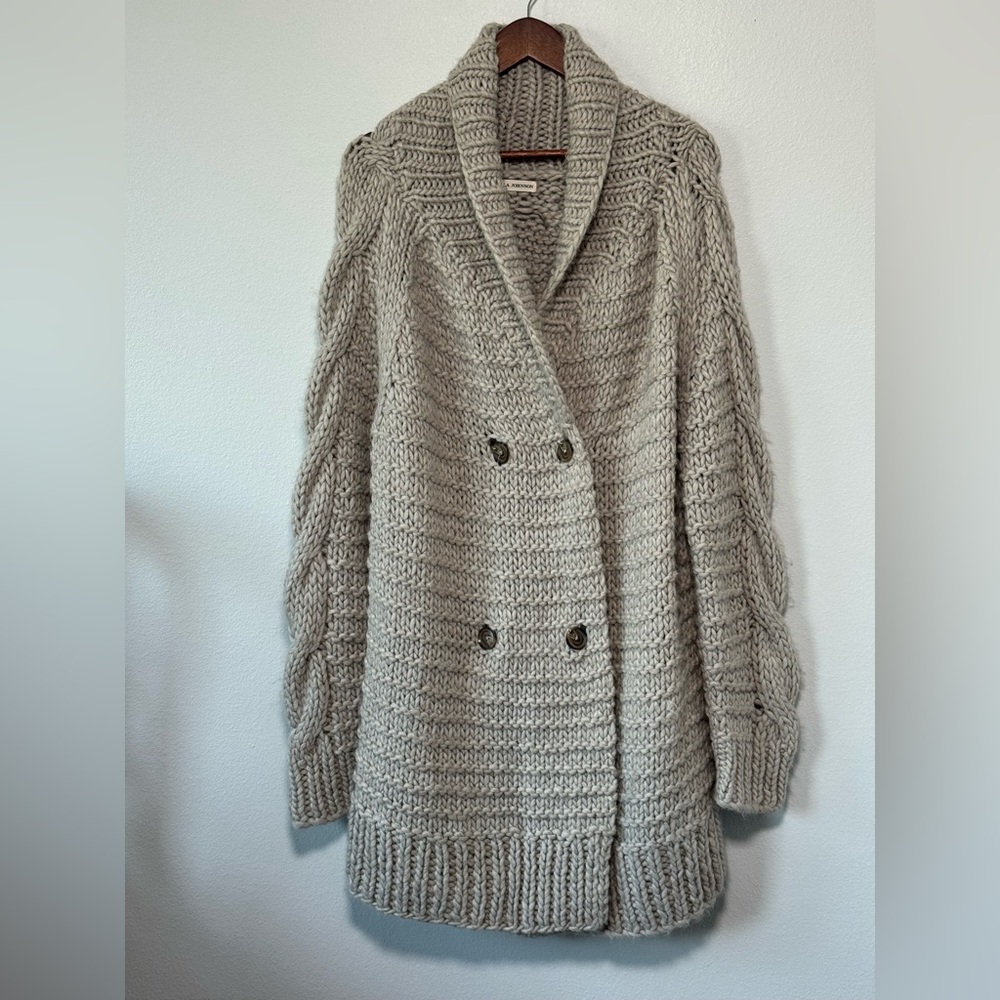 ULLA JOHNSON Alpaca Cardigan Sand
Knit Sweater Size L Aiko - Picture 3 of 15